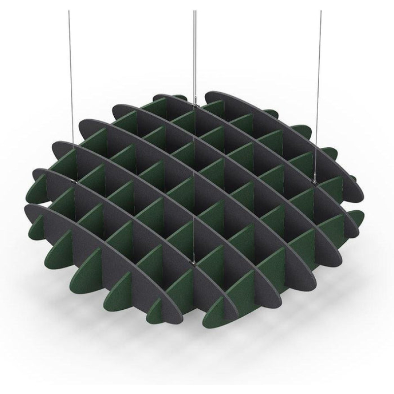 Acoustic Ceiling Sound Trap - 1200mm x 1200mm Round - Charcoal Grey | Dark Green