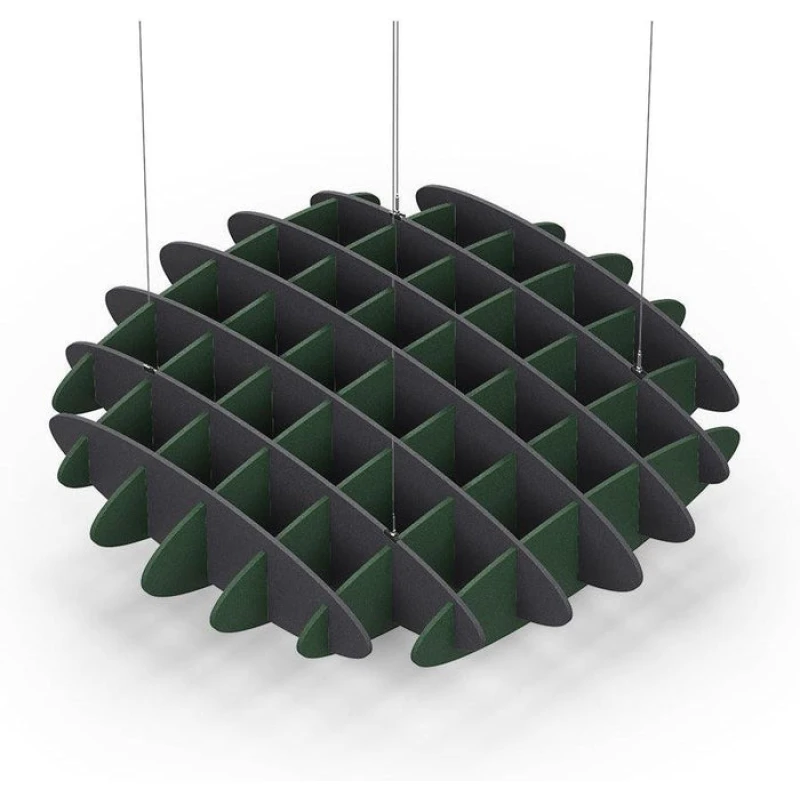 Acoustic Ceiling Sound Trap - 1200mm x 1200mm Round - Charcoal Grey | Dark Green