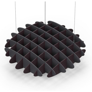Acoustic Ceiling Sound Trap - 1200mm x 1200mm Round - Charcoal Grey | Dark Maroon