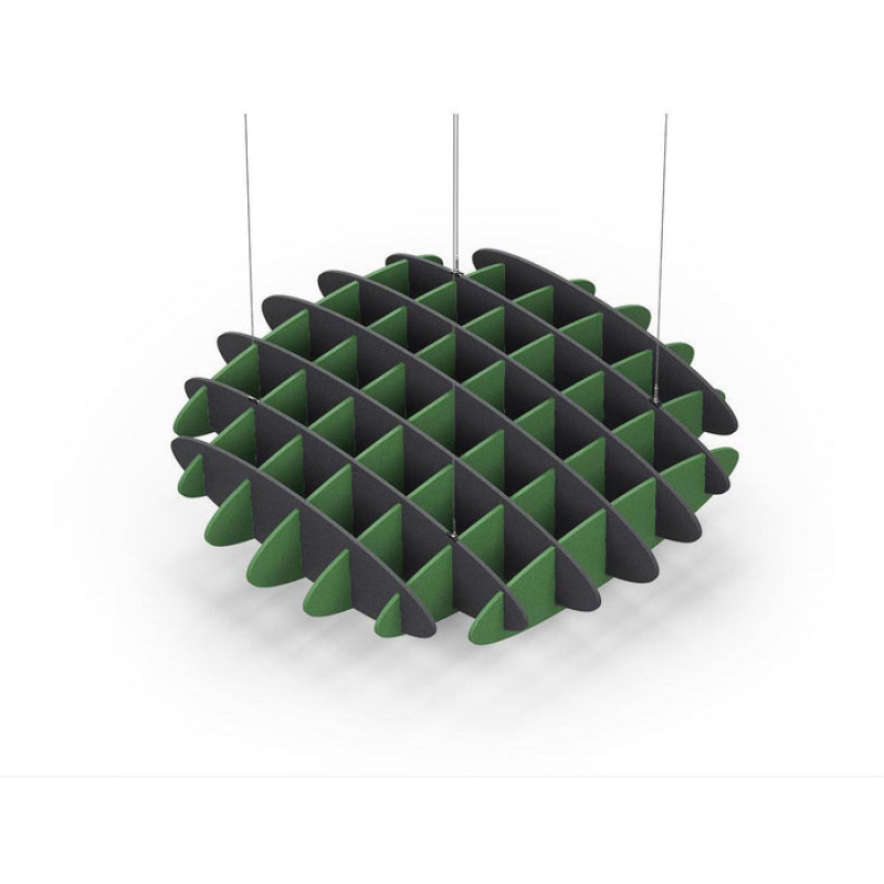 Acoustic Ceiling Sound Trap - 1200mm x 1200mm Round - Charcoal Grey | Green