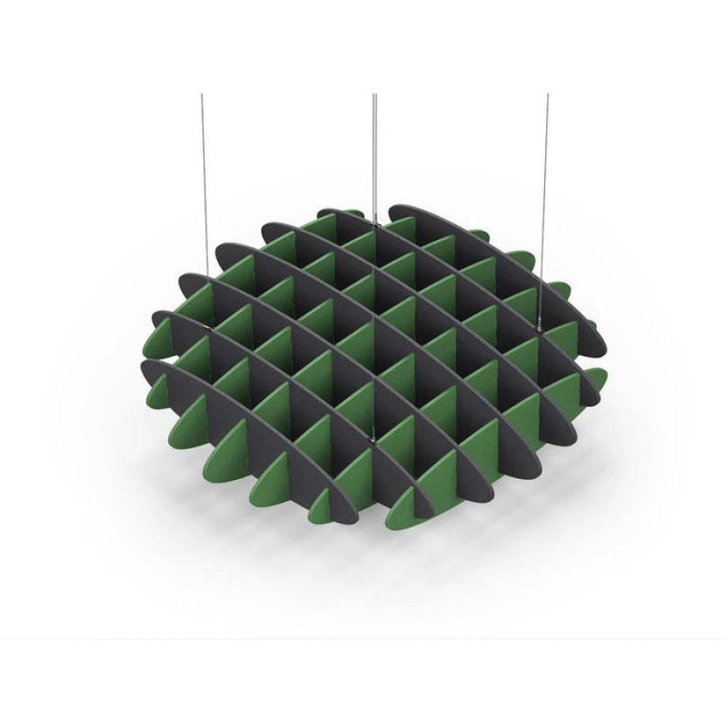 Acoustic Ceiling Sound Trap - 1200mm x 1200mm Round - Charcoal Grey | Green