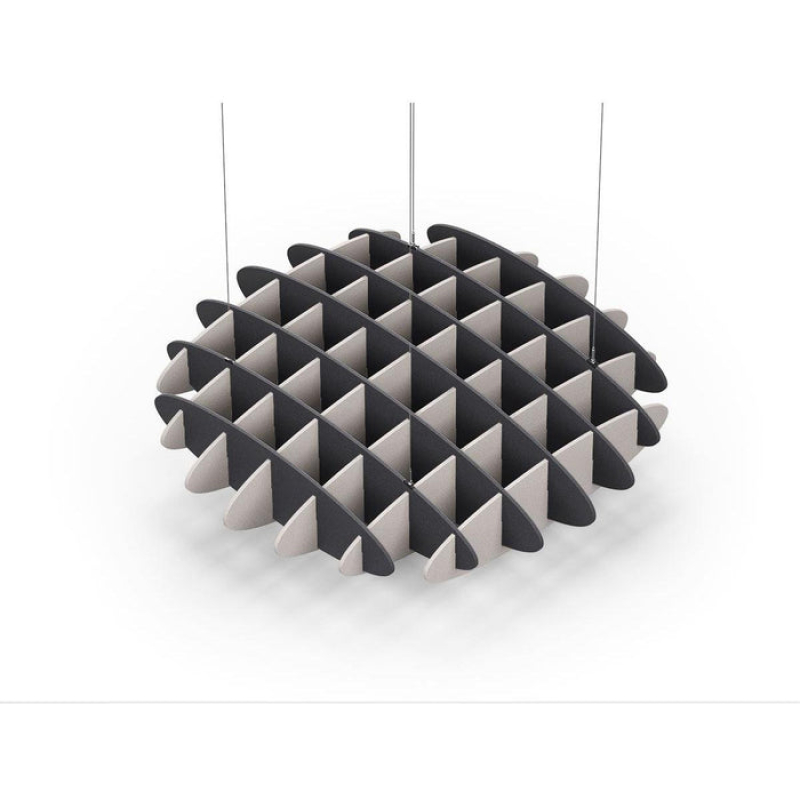 Acoustic Ceiling Sound Trap - 1200mm x 1200mm Round - Charcoal Grey | Light Beige