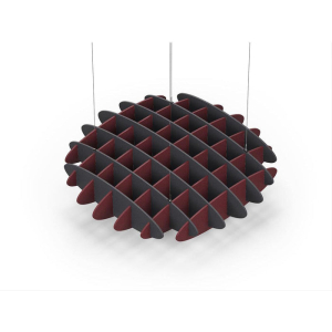 Acoustic Ceiling Sound Trap - 1200mm x 1200mm Round - Charcoal Grey | Maroon