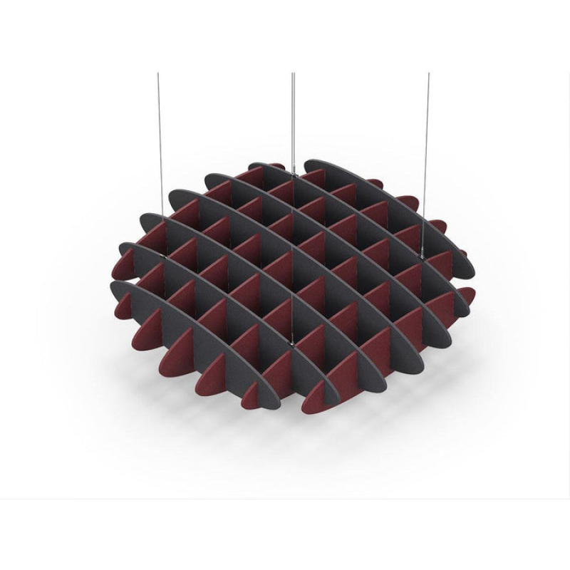 Acoustic Ceiling Sound Trap - 1200mm x 1200mm Round - Charcoal Grey | Maroon