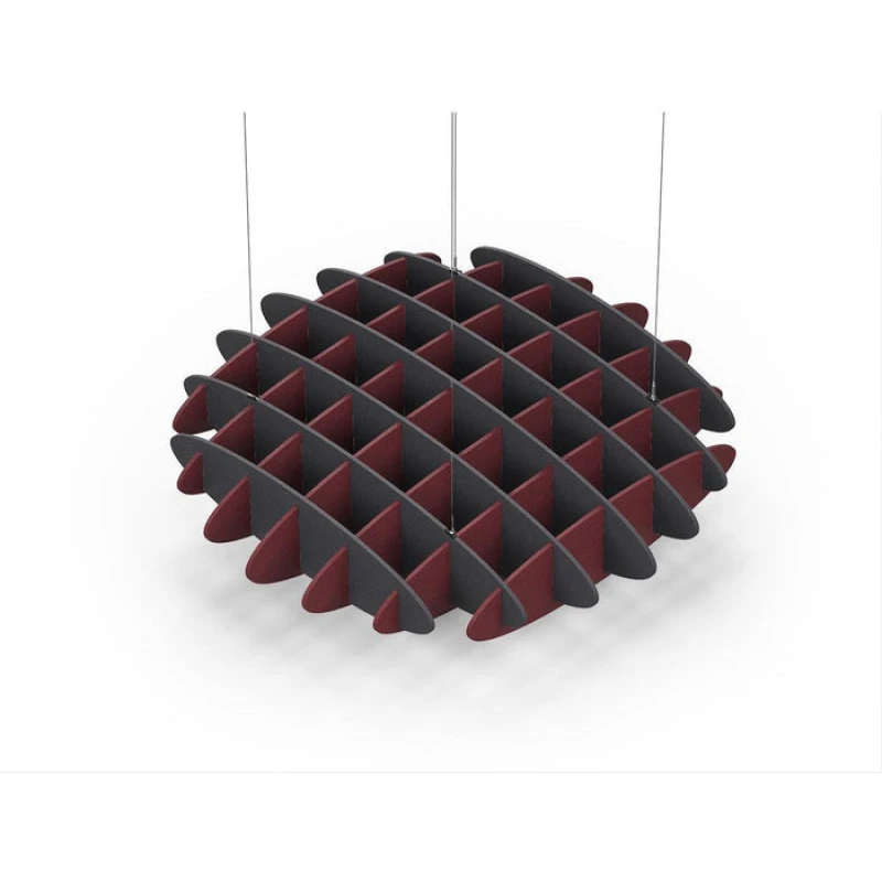 Acoustic Ceiling Sound Trap - 1200mm x 1200mm Round - Charcoal Grey | Maroon
