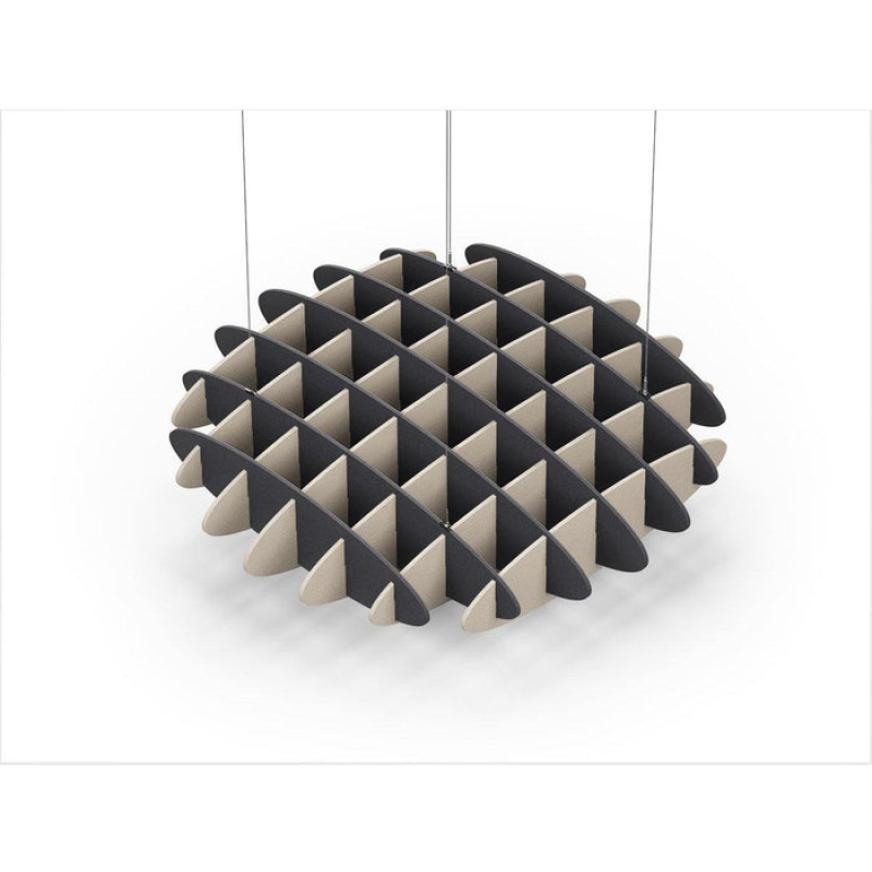 Acoustic Ceiling Sound Trap - 1200mm x 1200mm Round - Charcoal Grey | Natural