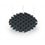 Acoustic Ceiling Sound Trap - 1200mm x 1200mm Round - Charcoal Grey | Peacock Green