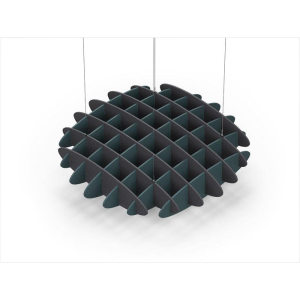 Acoustic Ceiling Sound Trap - 1200mm x 1200mm Round - Charcoal Grey | Peacock Green