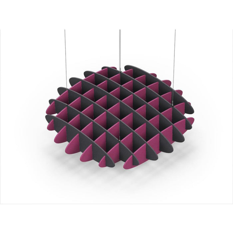 Acoustic Ceiling Sound Trap - 1200mm x 1200mm Round - Charcoal Grey | Royal Pink