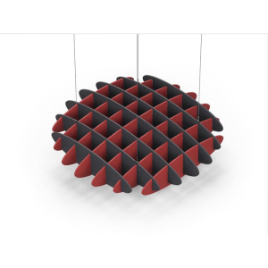 Acoustic Ceiling Sound Trap - 1200mm x 1200mm Round - Charcoal Grey | Red