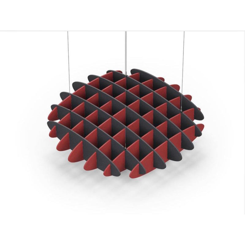 Acoustic Ceiling Sound Trap - 1200mm x 1200mm Round - Charcoal Grey | Red