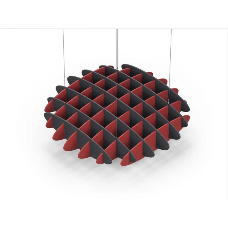 Acoustic Ceiling Sound Trap - 1200mm x 1200mm Round - Charcoal Grey | Red