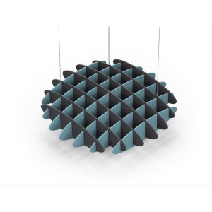 Acoustic Ceiling Sound Trap - 1200mm x 1200mm Round - Charcoal Grey | Sky Blue