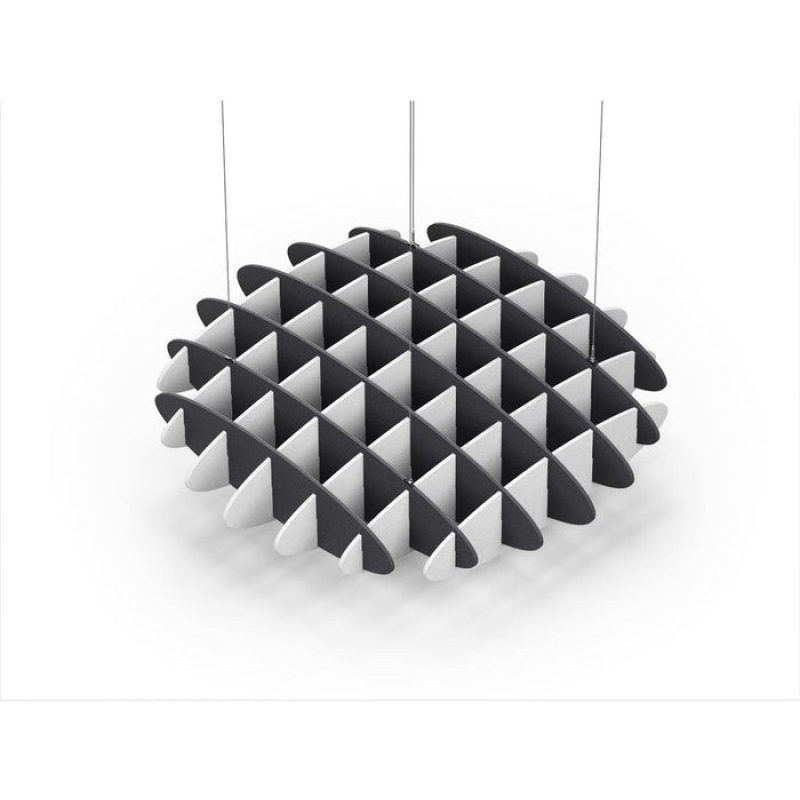 Acoustic Ceiling Sound Trap - 1200mm x 1200mm Round - Charcoal Grey | White