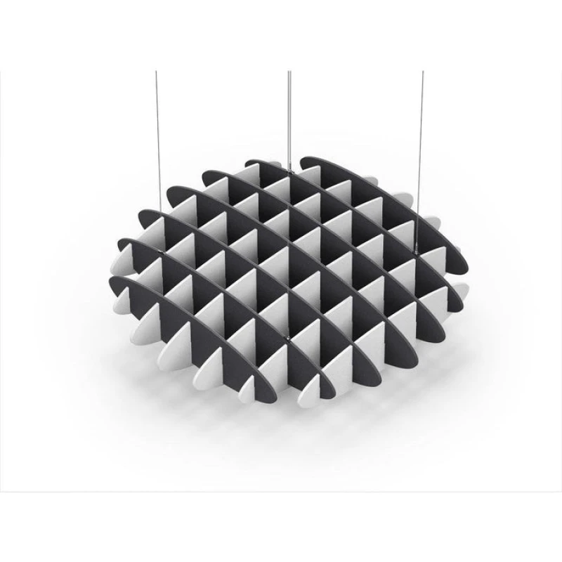 Acoustic Ceiling Sound Trap - 1200mm x 1200mm Round - Charcoal Grey | White