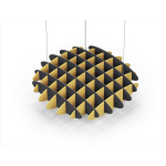Acoustic Ceiling Sound Trap - 1200mm x 1200mm Round - Charcoal Grey | Yellow