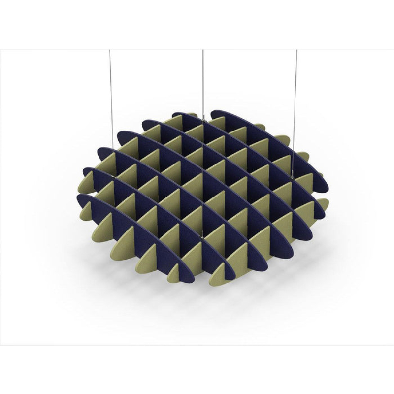 Acoustic Ceiling Sound Trap - 1200mm x 1200mm Round - Dark Blue | Banana Green
