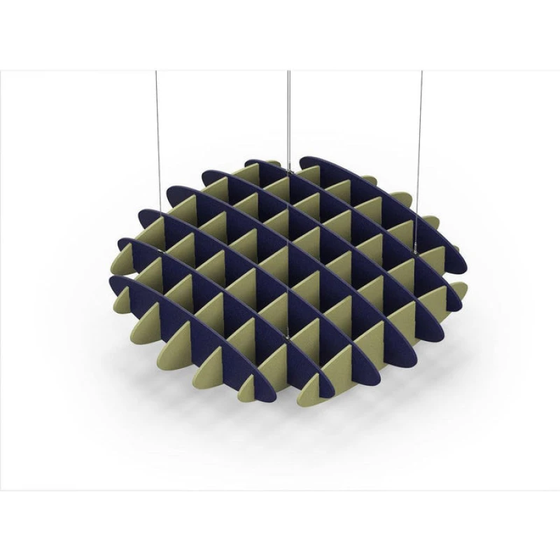 Acoustic Ceiling Sound Trap - 1200mm x 1200mm Round - Dark Blue | Banana Green