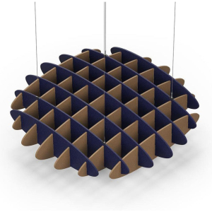 Acoustic Ceiling Sound Trap - 1200mm x 1200mm Round - Dark Blue | Brown