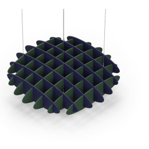 Acoustic Ceiling Sound Trap - 1200mm x 1200mm Round - Dark Blue | Dark Green