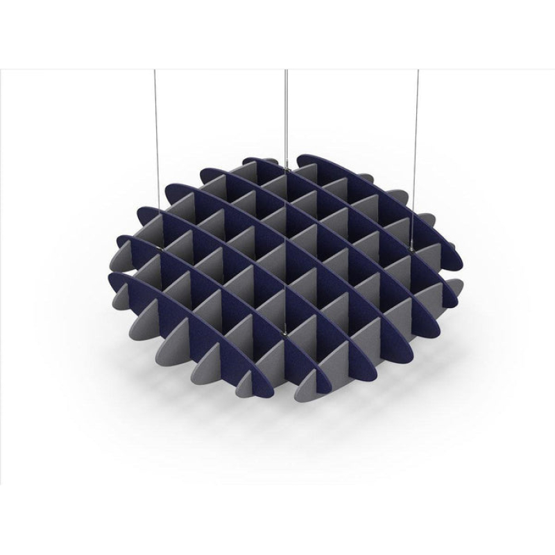 Acoustic Ceiling Sound Trap - 1200mm x 1200mm Round - Dark Blue | Grey
