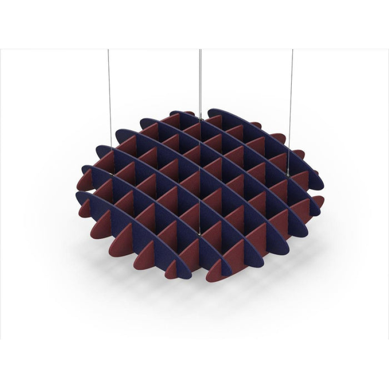 Acoustic Ceiling Sound Trap - 1200mm x 1200mm Round - Dark Blue | Maroon