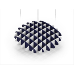 Acoustic Ceiling Sound Trap - 1200mm x 1200mm Round - Dark Blue | White