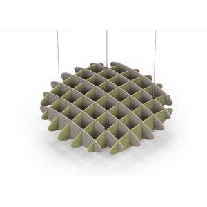 Acoustic Ceiling Sound Trap - 1200mm x 1200mm Round - Dark Beige | Banana Green