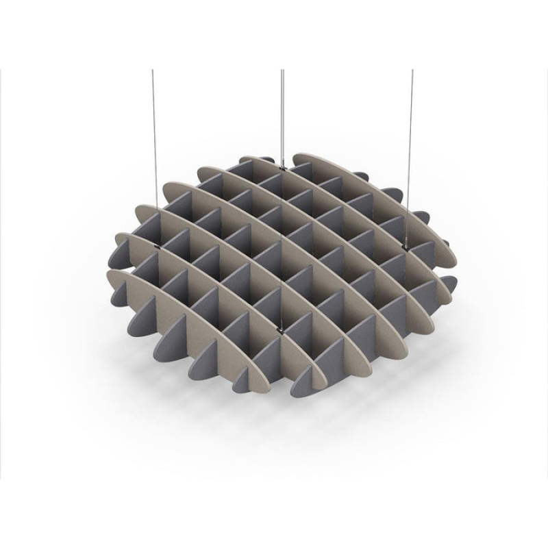 Acoustic Ceiling Sound Trap - 1200mm x 1200mm Round - Dark Beige | Grey