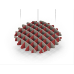Acoustic Ceiling Sound Trap - 1200mm x 1200mm Round - Dark Beige | Red