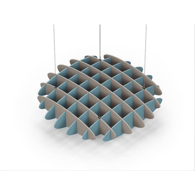 Acoustic Ceiling Sound Trap - 1200mm x 1200mm Round - Dark Beige | Sky Blue