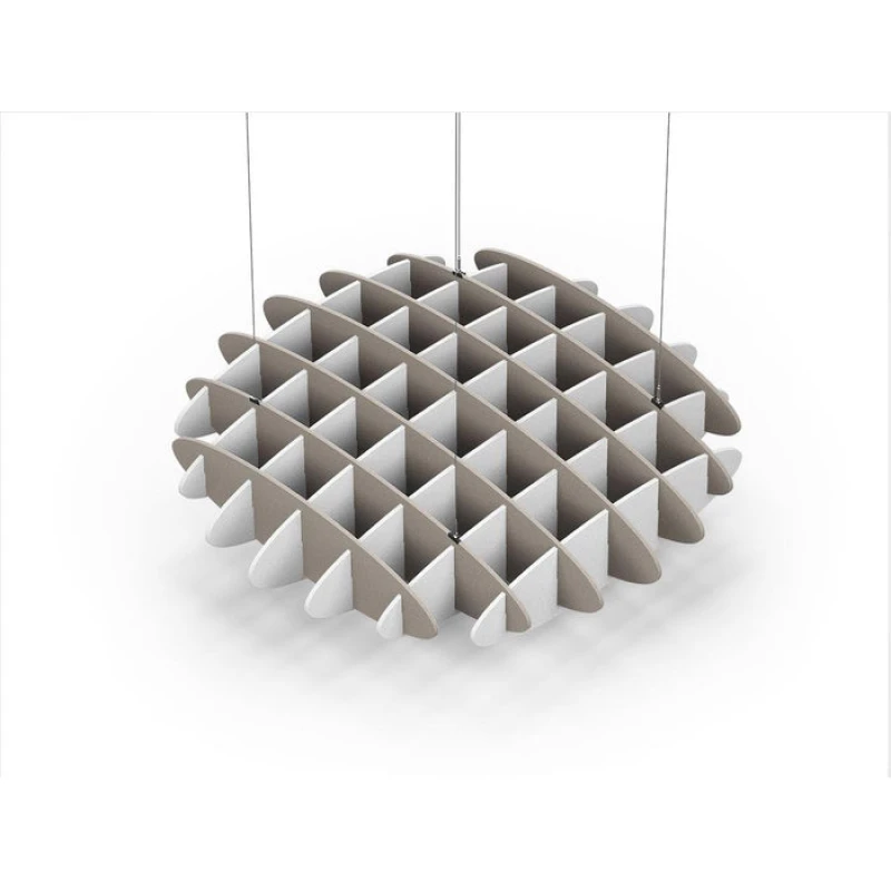 Acoustic Ceiling Sound Trap - 1200mm x 1200mm Round - Dark Beige | White