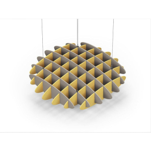 Acoustic Ceiling Sound Trap - 1200mm x 1200mm Round - Dark Beige | Yellow