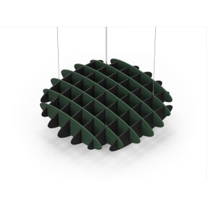 Acoustic Ceiling Sound Trap - 1200mm x 1200mm Round - Dark Green | Black