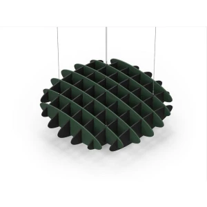 Acoustic Ceiling Sound Trap - 1200mm x 1200mm Round - Dark Green | Black