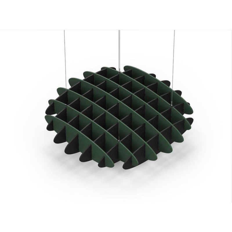 Acoustic Ceiling Sound Trap - 1200mm x 1200mm Round - Dark Green | Black