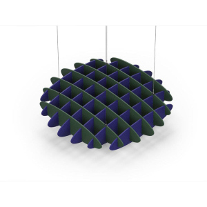 Acoustic Ceiling Sound Trap - 1200mm x 1200mm Round - Dark Green | Blue