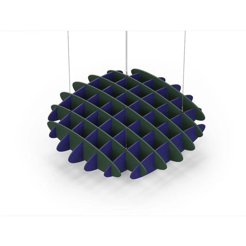 Acoustic Ceiling Sound Trap - 1200mm x 1200mm Round - Dark Green | Blue