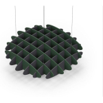 Acoustic Ceiling Sound Trap - 1200mm x 1200mm Round - Dark Green | Charcoal Grey