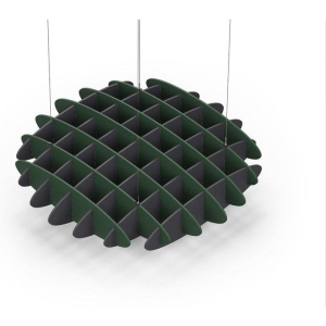 Acoustic Ceiling Sound Trap - 1200mm x 1200mm Round - Dark Green | Charcoal Grey