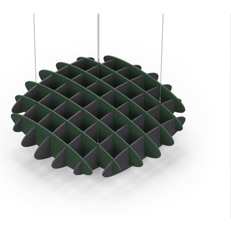 Acoustic Ceiling Sound Trap - 1200mm x 1200mm Round - Dark Green | Charcoal Grey