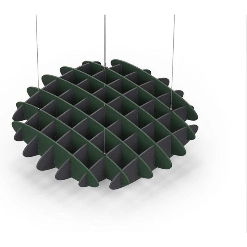 Acoustic Ceiling Sound Trap - 1200mm x 1200mm Round - Dark Green | Charcoal Grey