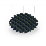 Acoustic Ceiling Sound Trap - 1200mm x 1200mm Round - Dark Green | Dark Blue