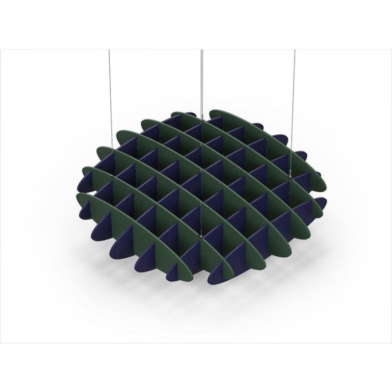 Acoustic Ceiling Sound Trap - 1200mm x 1200mm Round - Dark Green | Dark Blue