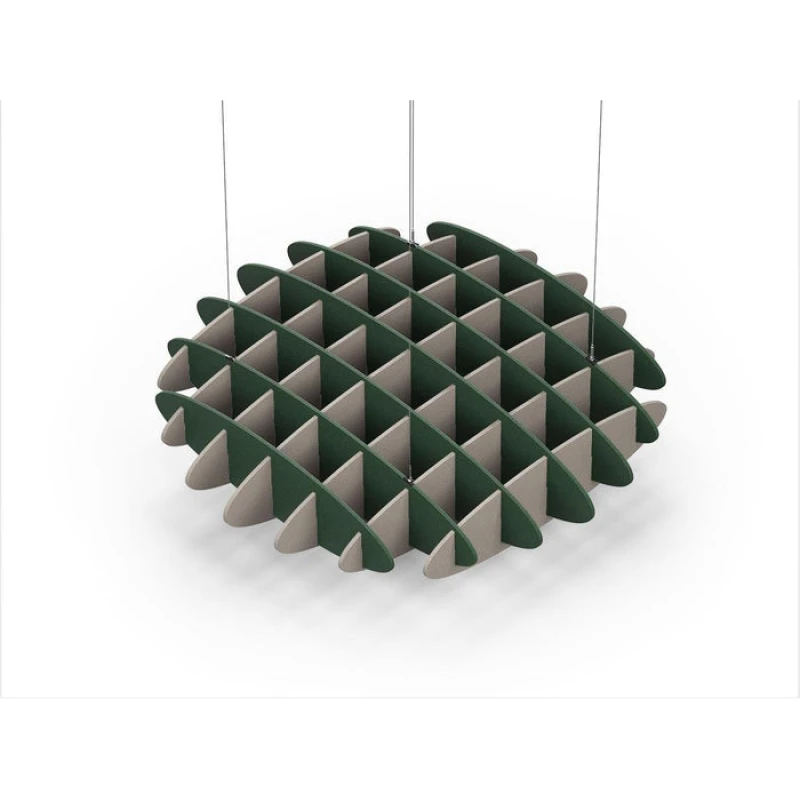 Acoustic Ceiling Sound Trap - 1200mm x 1200mm Round - Dark Green | Dark Beige