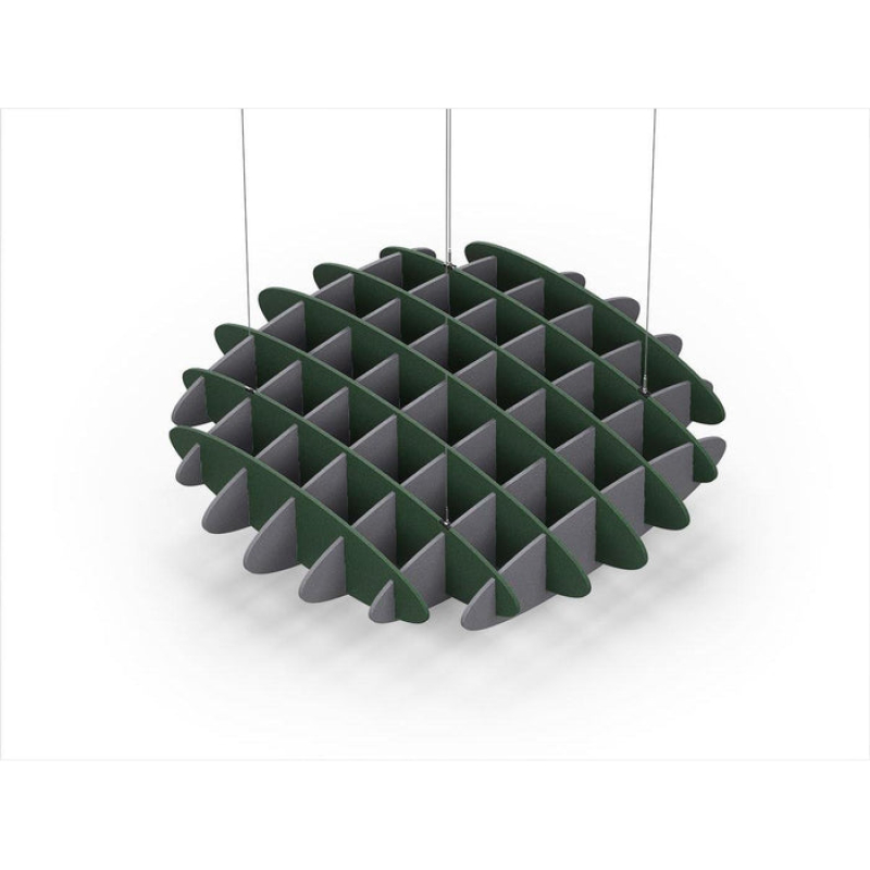 Acoustic Ceiling Sound Trap - 1200mm x 1200mm Round - Dark Green | Grey