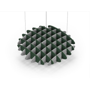 Acoustic Ceiling Sound Trap - 1200mm x 1200mm Round - Dark Green | Marble Grey