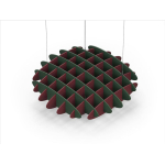 Acoustic Ceiling Sound Trap - 1200mm x 1200mm Round - Dark Green | Maroon
