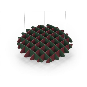 Acoustic Ceiling Sound Trap - 1200mm x 1200mm Round - Dark Green | Maroon