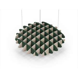 Acoustic Ceiling Sound Trap - 1200mm x 1200mm Round - Dark Green | Natural